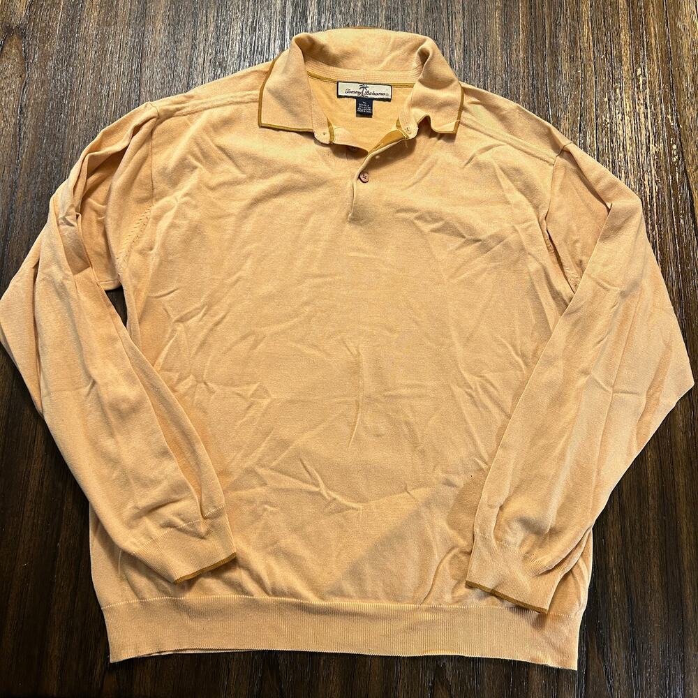 Tommy Bahama Mens Silk Blend Knit Polo Shirt Sweater Pullover Size XL